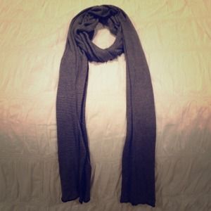 REDUCED!! Black + Grey Thin Striped Scarf