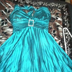 Turquoise knee length dress