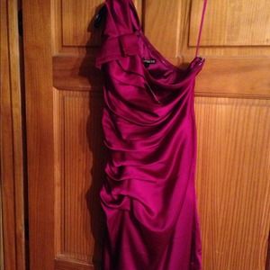Express size 10, one shoulder violet satin dress