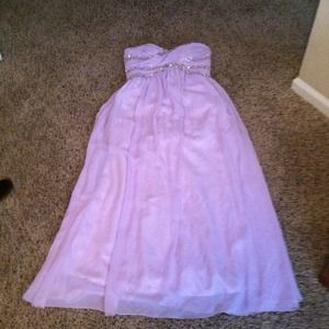 Lavender prom dress holding***