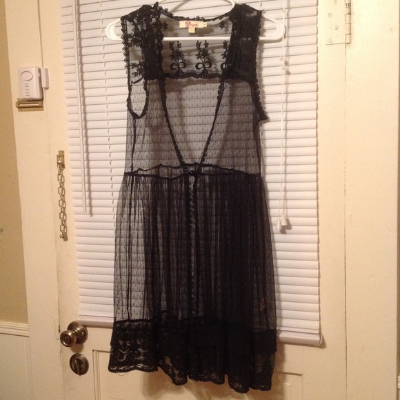 Black sheer cardigan