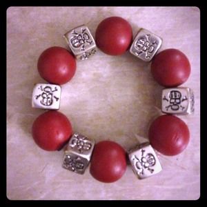 Red beaded bracelet