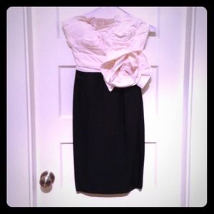 REDUCED:Max & Cleo black and white strapless dress