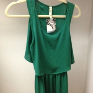 Green flowy dress