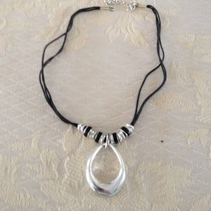 Beautiful black and silver necklace.