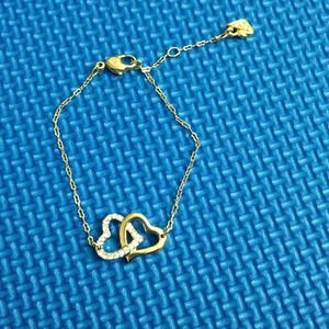 ❗SOLD❗Swarovski "Double Heart" goldplated bracelet