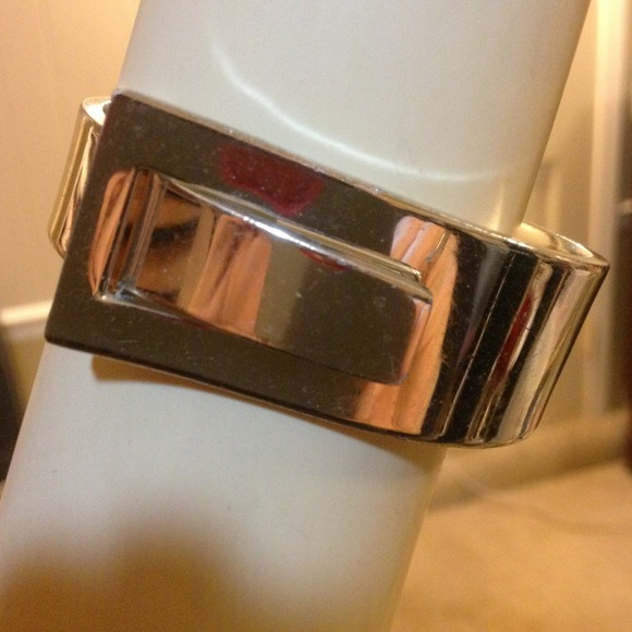 Silvertone Buckle Bangle Bracelet