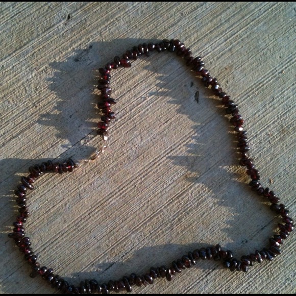 Garnet silk necklace