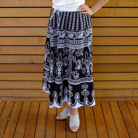 Super Cute Hippie Chic Cotton Long Skirt - Picture 2 of 3
