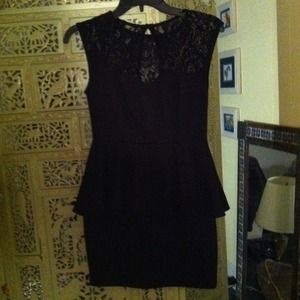 Peplum dress with sweetheart cut and lace upper!