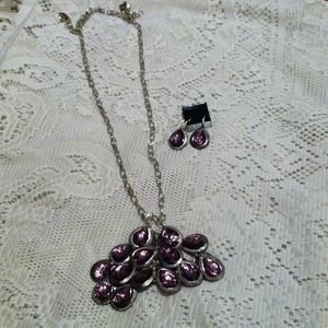 Purple and silver inlay   24 to 26 inch chain.