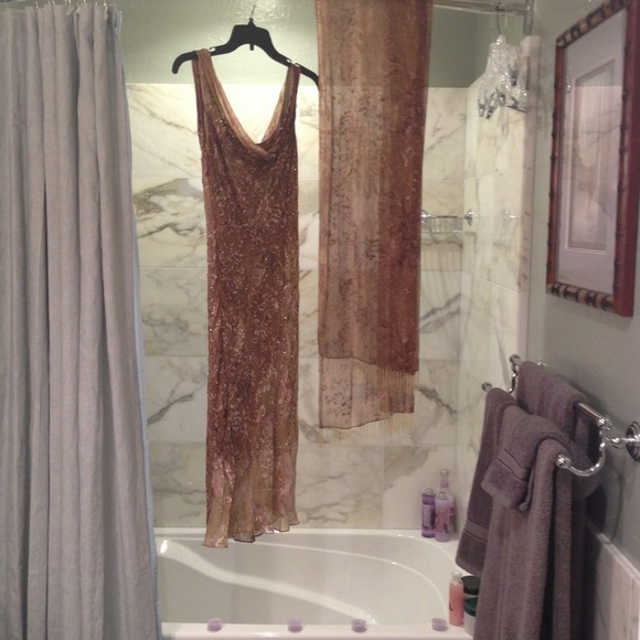 Georgiou Studio sequined cocktail dress and wrap