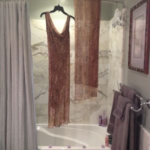 Georgiou Studio sequined cocktail dress and wrap