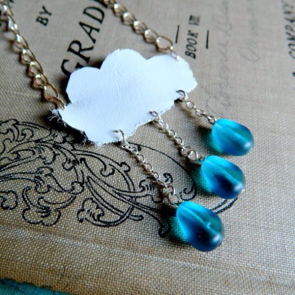 Cloudy rainy day necklace