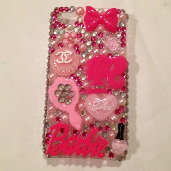 Cute!! Barbie theme phone cover iPhone 4S handmade