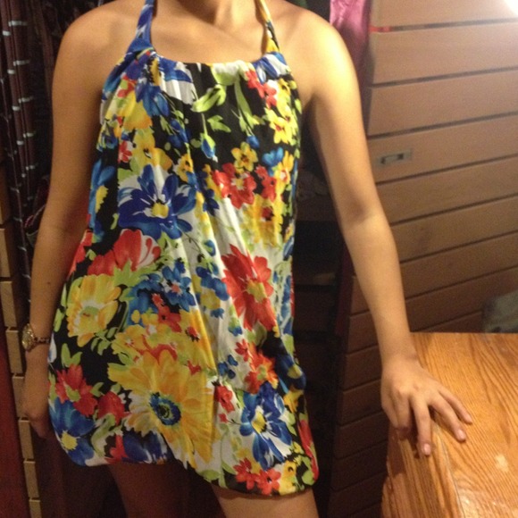Flower halter dress