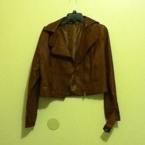Brown leather jacket