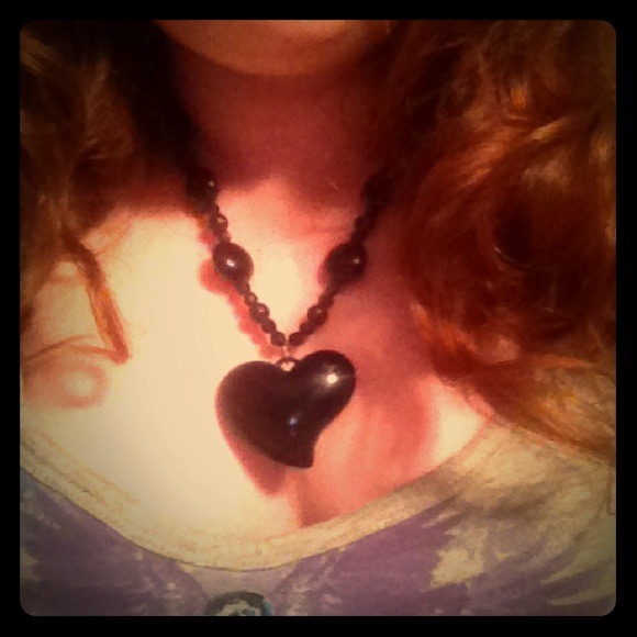 SOLD IN BUNDLE! Black Heart Necklace