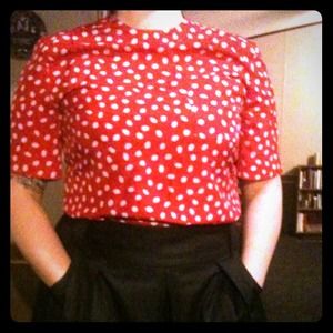 ✨TRADED✨ Silky Polka Dot Blouse