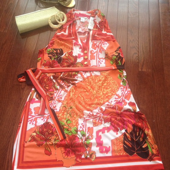 ☀SOLD BUNDLED😘👗CACHE Colorful dress🌴✈☀