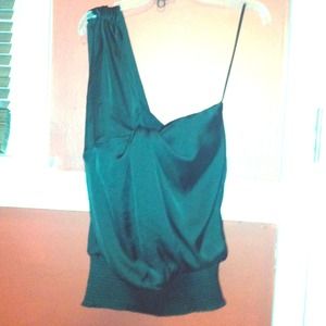 NWT Arden B Black One shoulder Blouse