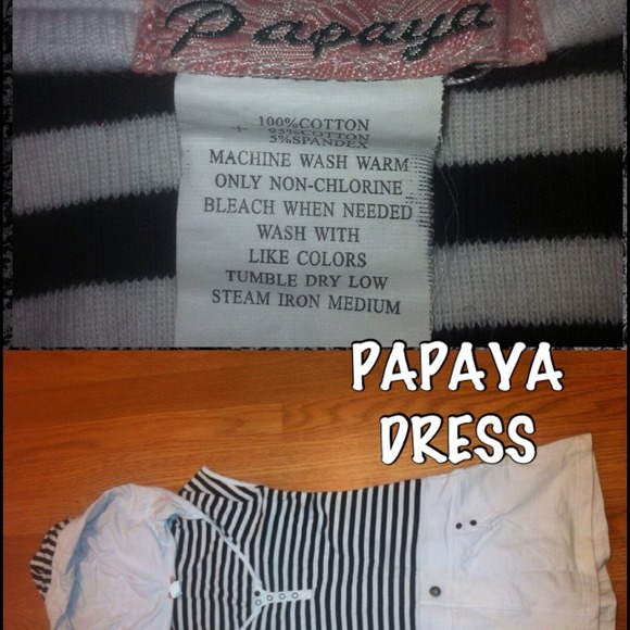 Papaya Striped Dress w/hood