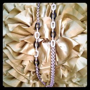 Black ad white looped statement necklace