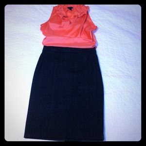 J Crew Denim Pencil Skirt, Size 0