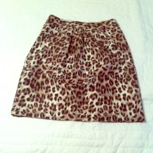 Reserved! Banana Republic silk, leopard skirt