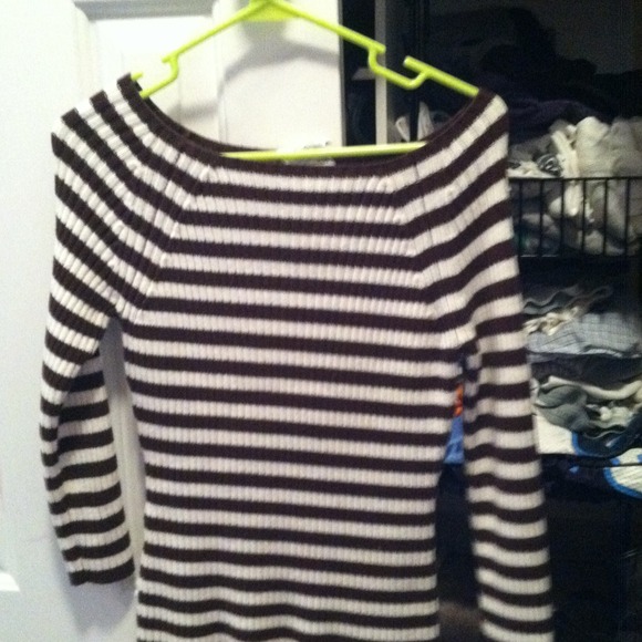 Brown and white sweater