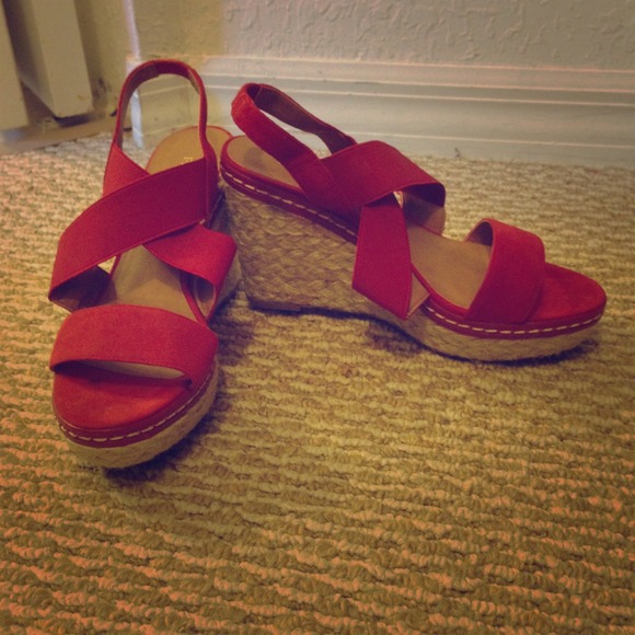 Red Franco Sarto Wedges