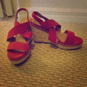 Red Franco Sarto Wedges