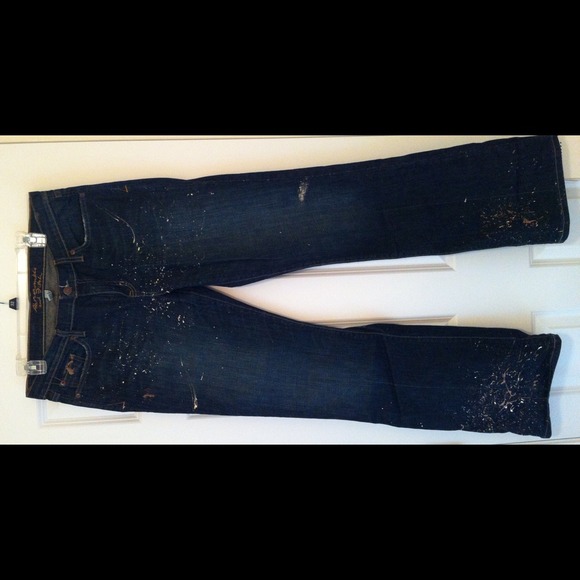 A&F paint splattered jeans, size 10L.