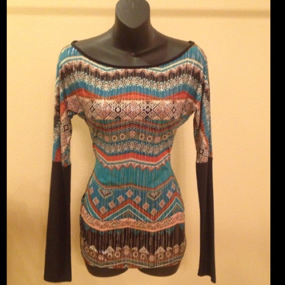 Ethnic print with gold foil painting