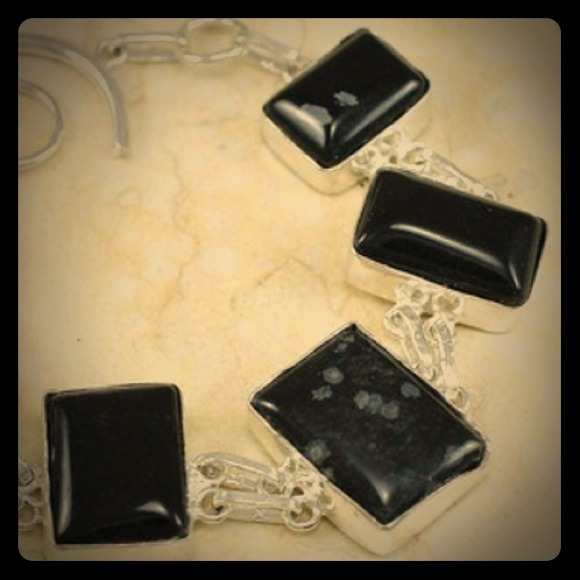 .925 Snowflakes Obsidian Gemstone - NWOT