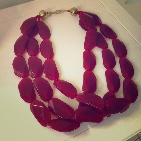 Anthropologie 3-strand Oxblood Necklace