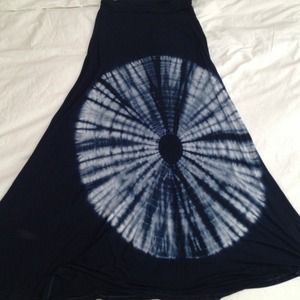 HOLD for @pattii Long skirt, dark navy,tie die.