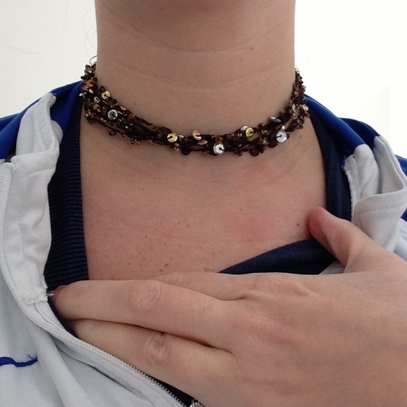 Brown beaded necklace - Picture 3 of 3