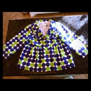 Big polka dot 3/4 length sleeve jacket