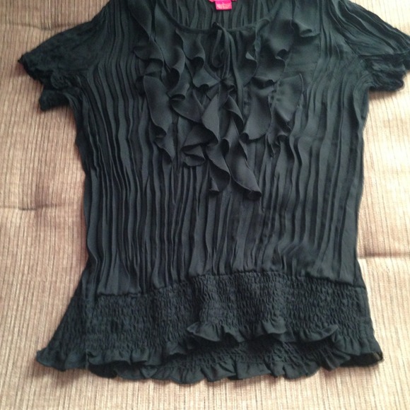 Sheer top with ruffles