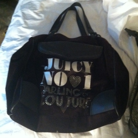 Juicy Couture Large Purse Black and Sliver