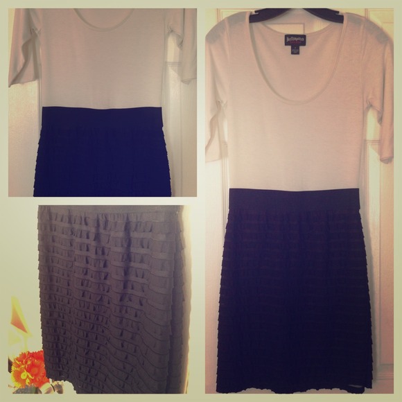 SOLD**Flirty shirt/skirt onesie, size small!