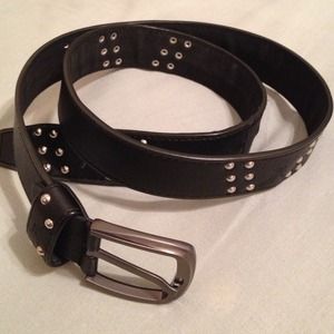 Black leather belt