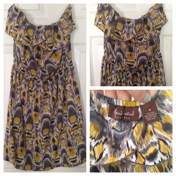 Tribal print strapless dress! Size Medium!