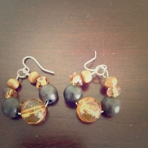 Brown bead earrings