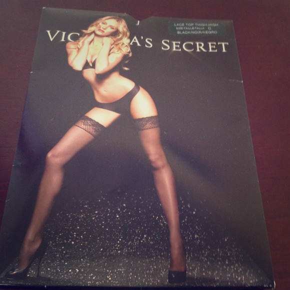 RESERVED!! Victoria's Secret thigh highs- black