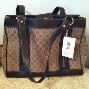 BRAND NEW PURSE - Beige & Dark Brown