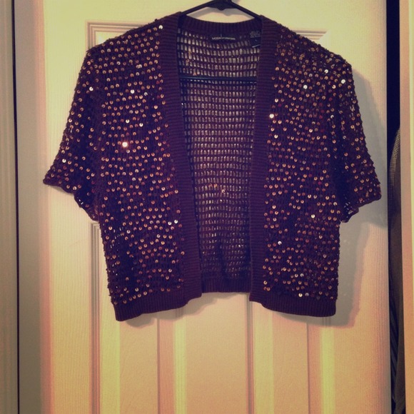 🔅SOLD🔅Brown Gold-Sequined Bolero