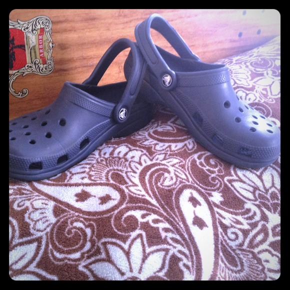 Navy blue Crocs worn only a few times