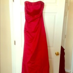 Beautiful long red bridesmaid dress